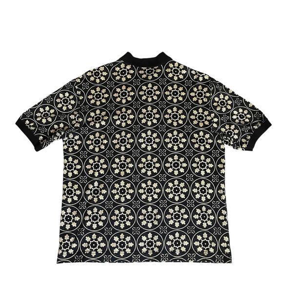 Mens Como Sport By Cobra Golf Polo Black Beige Abstract Print 100% Cotton Size M - Picture 5 of 7